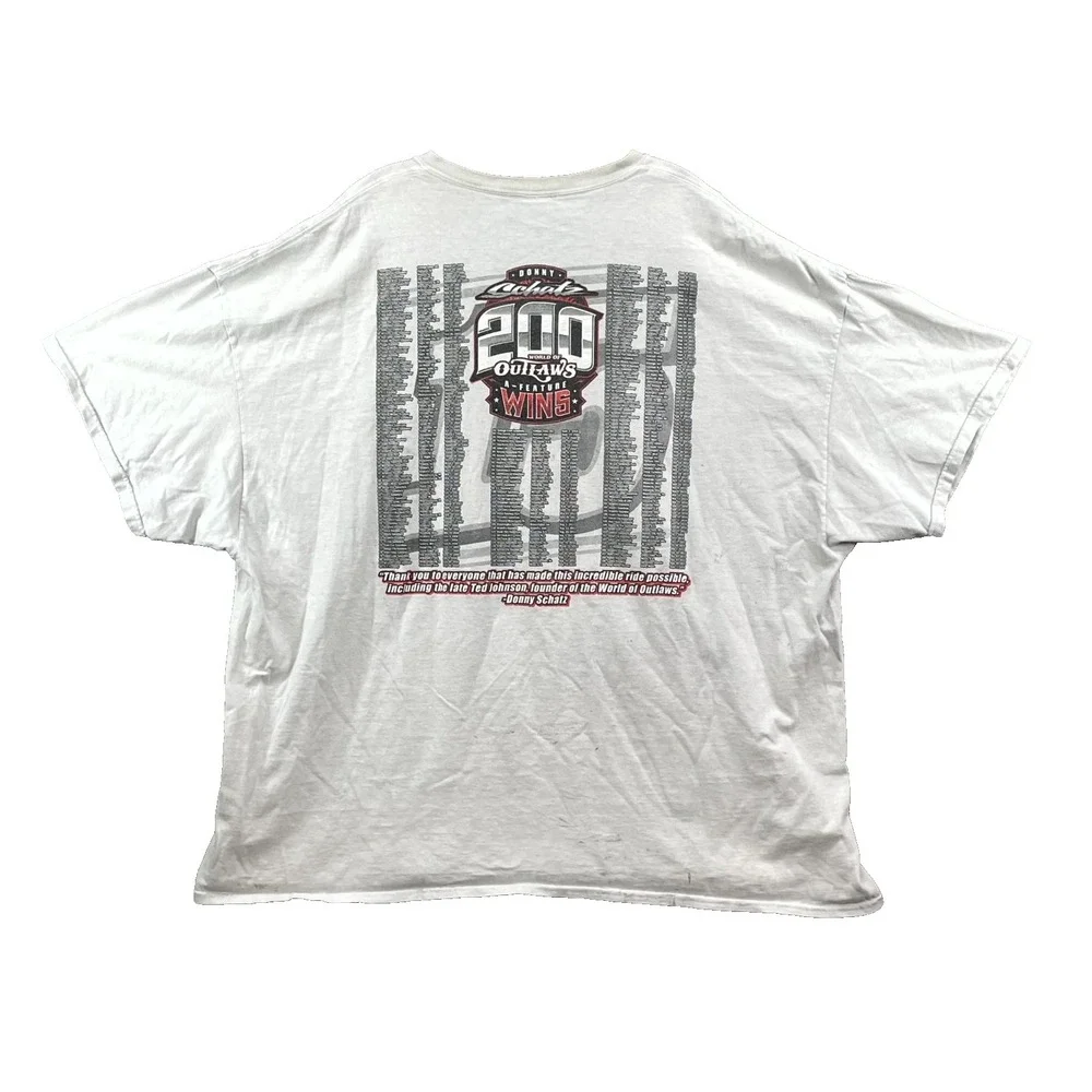 Donny Schatz World of Outlaws 200‎ A-Feature Wins Racing T Shirt Mens 4XL White